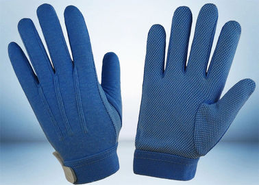 Dyed Colors Cotton Work Gloves Magic Tape On Wrist 145gsm Fabric Weight