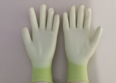 13 Gauge Polyurethane Coated Gloves Green Nylon Seamless Reusable Design